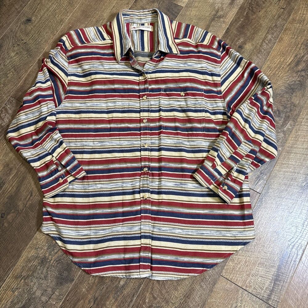 Vintage Roo Crossing Striped Cowgirl Western Button Down 2XL